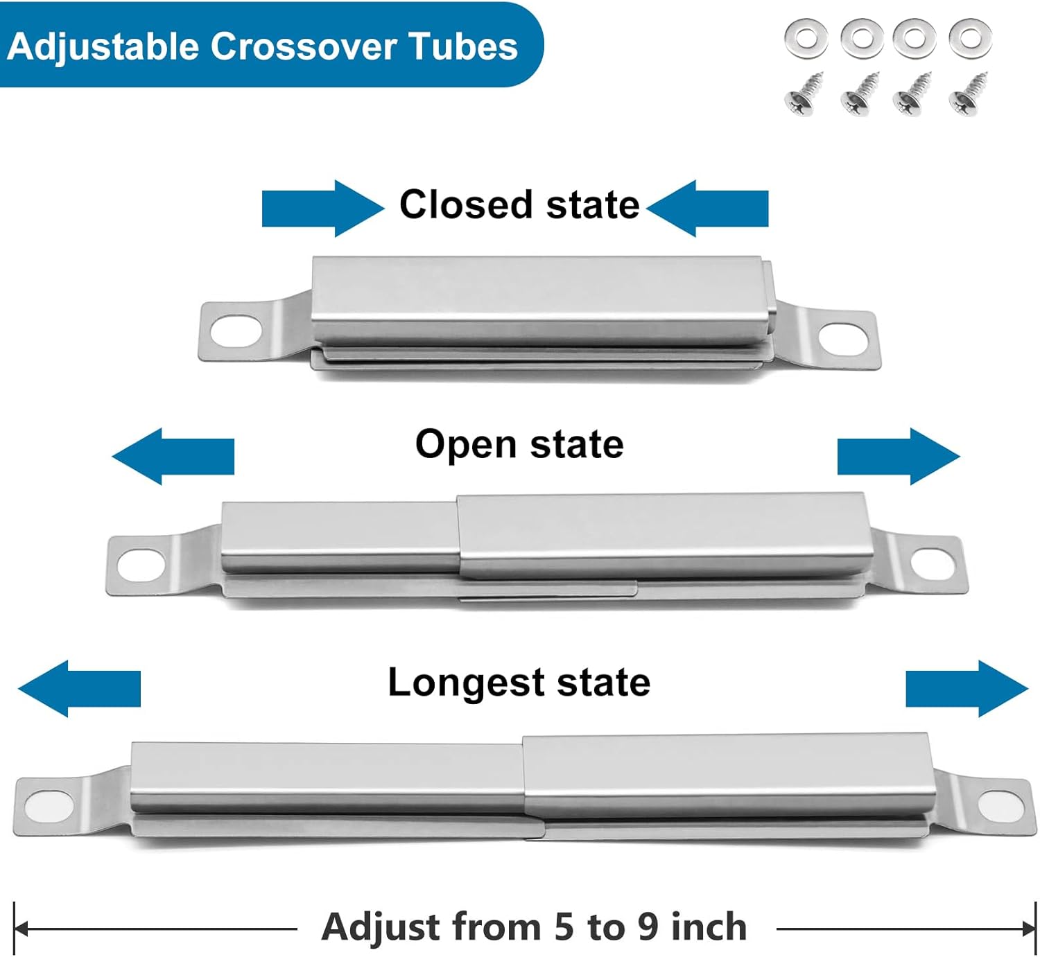 Criditpid Grill Replacement Parts for Charbroil 463243911 463243812 463270614 463270613 463270612 463246909, Grate, Emitter Plate, Burners, Ignitor, Heat Tents, Carryover Tubes Kit for Charbroil Grill