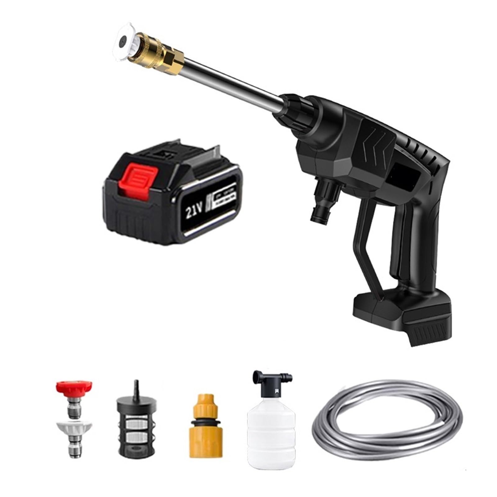 Pistolet de lavage voiture sans fil 20000mAh 60 Bars rechargeable avec buse à mousse