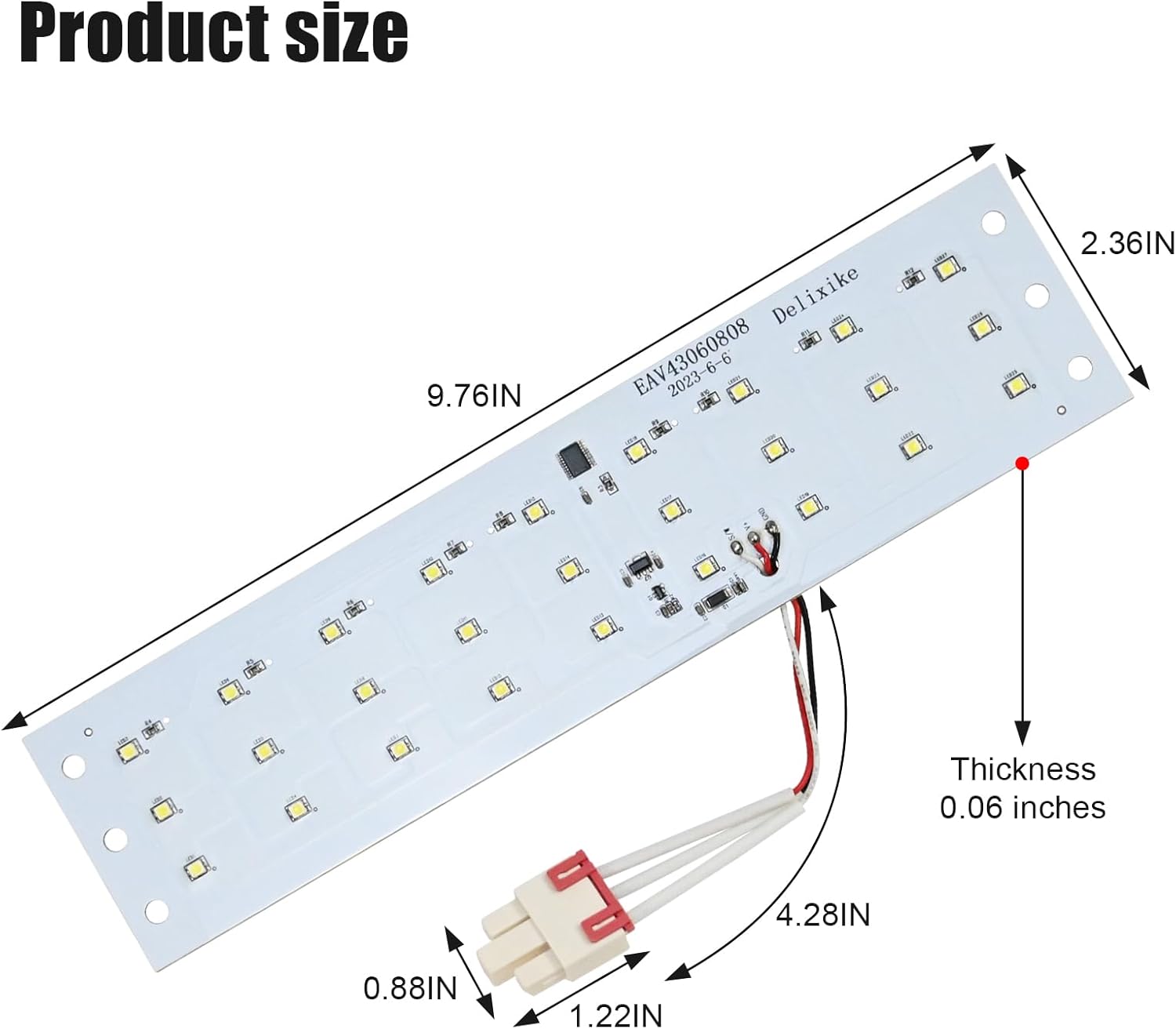 EAV43060808 EVA43060804 EAV43060810 Refrigerator LED Assembly Fits for LG Kenmore Refrigerator Led Light Assembly Replacement Refrigerator Light Bulb(Only LED Lights, Without housing)