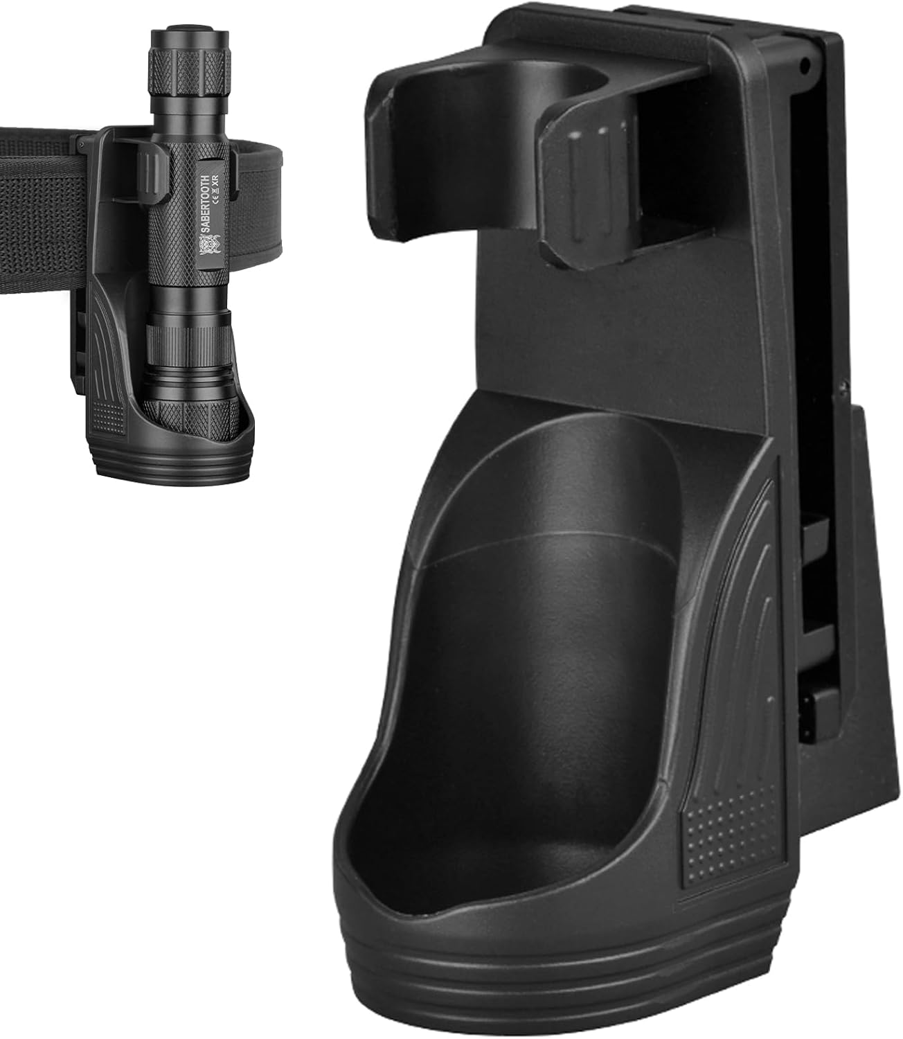 Flashlight Holster,1-1.1 inches Tactical Flashlight Holster Features Adjustable Belt Width, Compatible with Standard and Tactical Belts.