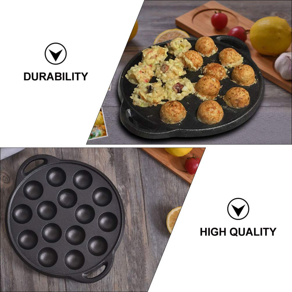 Plato de Caracol de Metal con asa: 15 Agujeros Escargot Placa Oyster Serving Pan Retro Placa de Setas Mariscos Hornear Cocina Plato Escargots Vajilla para Barbacoa en casa