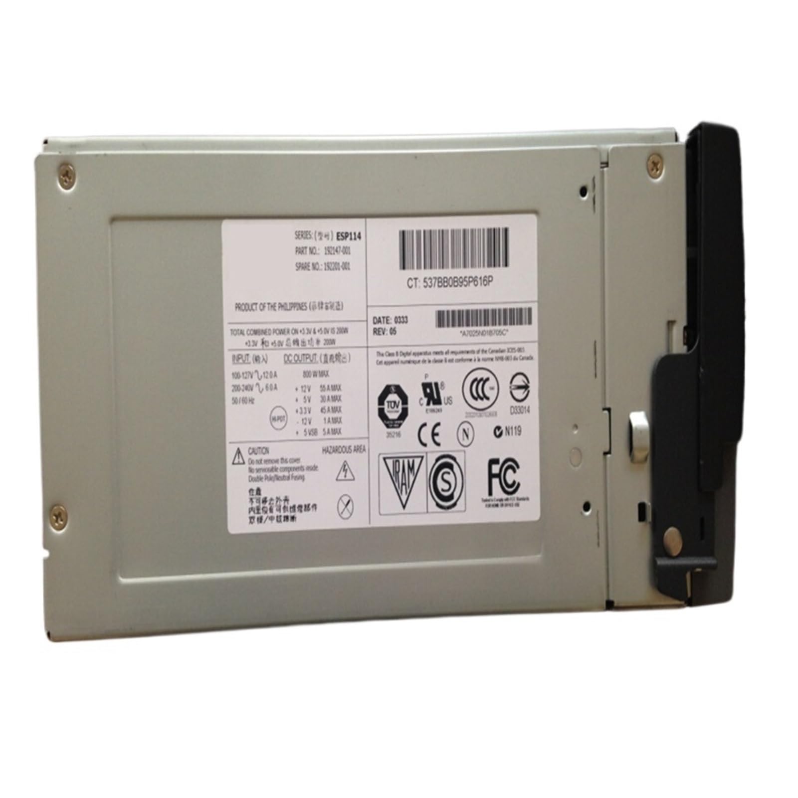 Alimentation 800W ESP114 stable pour serveurs DL580G2 Pro