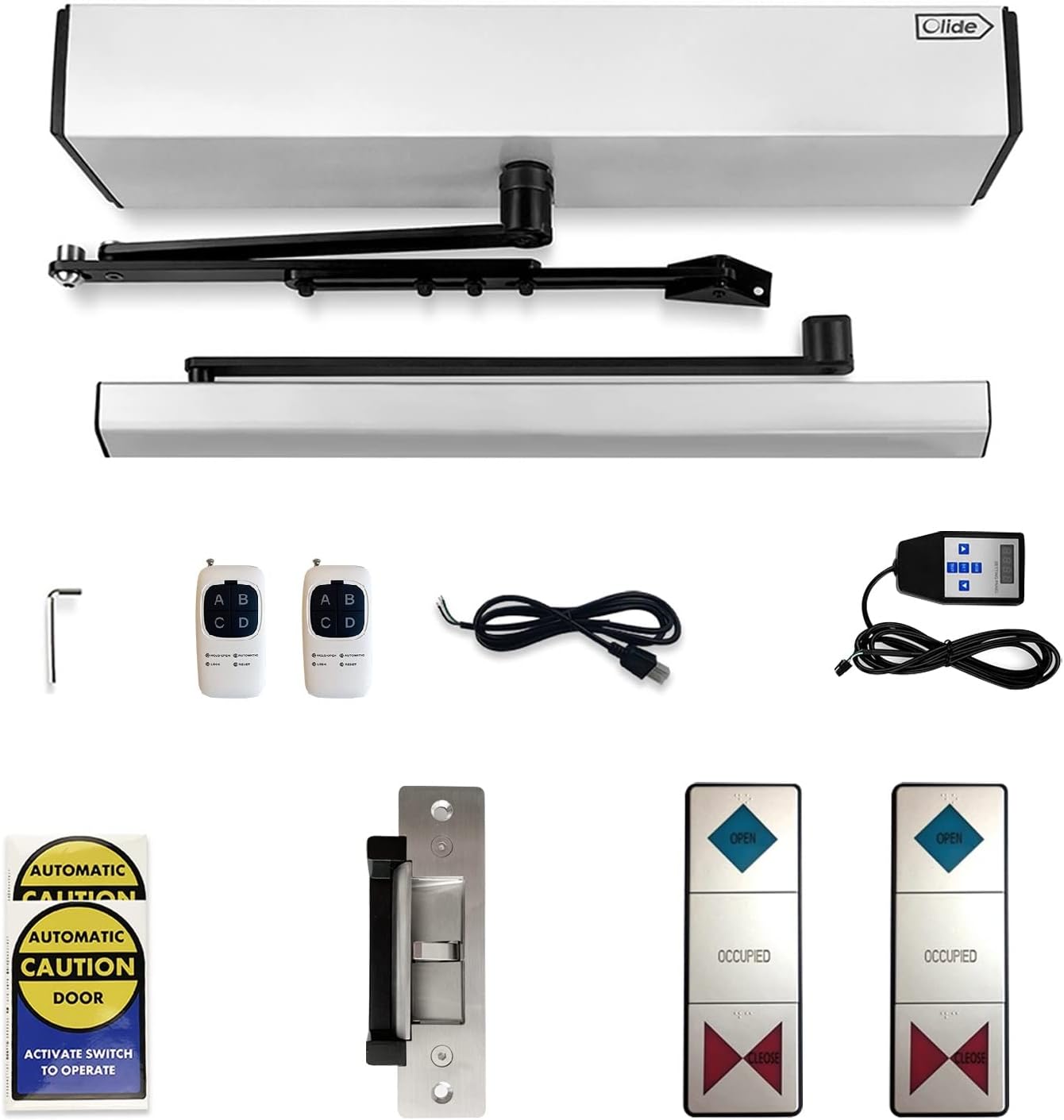 Olideauto Automatic Bathroom Door Opener,Electric Door Opener for Toilet,Remain Restroom Locked During Time of Occupancy,Display Status of Room Occupancy on Washroom Switch