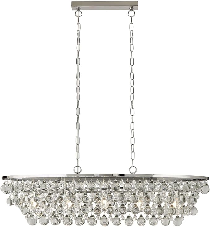 Licht-Erlebnisse Licht-Erlebnisse Hanglamp kristal B: 92 cm H: max. 131 cm verstelbaar chroom helder 5-vlammig E27 glas metaal klassieke hanglamp eettafel woonkamer