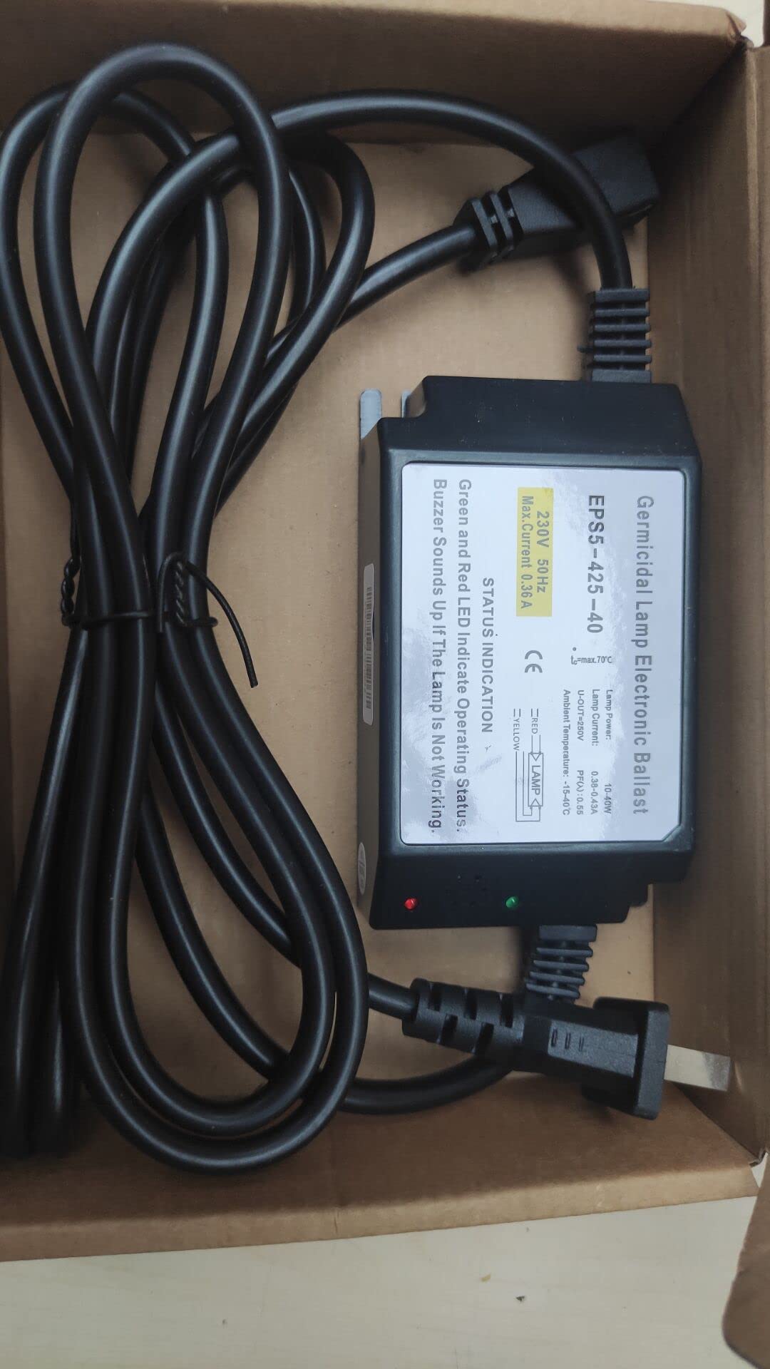 Gerrit La lámpara ultravioleta está especialmente equipada con balasto electrónico de 12W, 20W, 30W, 40W, alarma de RW5-425-40