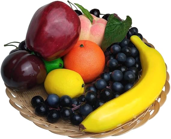 Lorigun Artificial fruits set for decoration fake fruits props,10 kinds of fruit (total 12 Pcs)