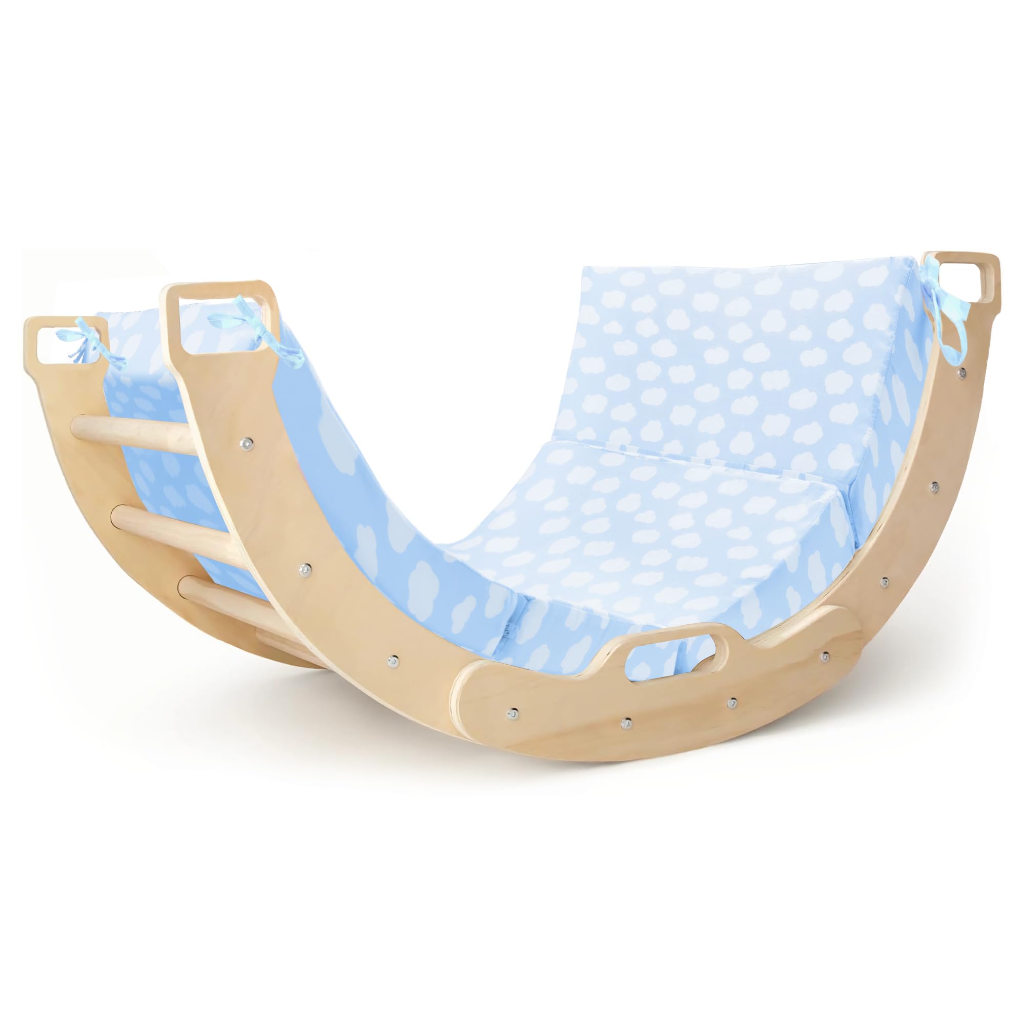 HOMBYS Foam Cushion for Climbing Arch, Thick & Fluffy Rocker Pillow for Toddlers Arch Climbing, Floor Lounger Seats Pillow, Floor Cushion Toddler Nap Mat, Bed Floor Pillow for Kids, Blue