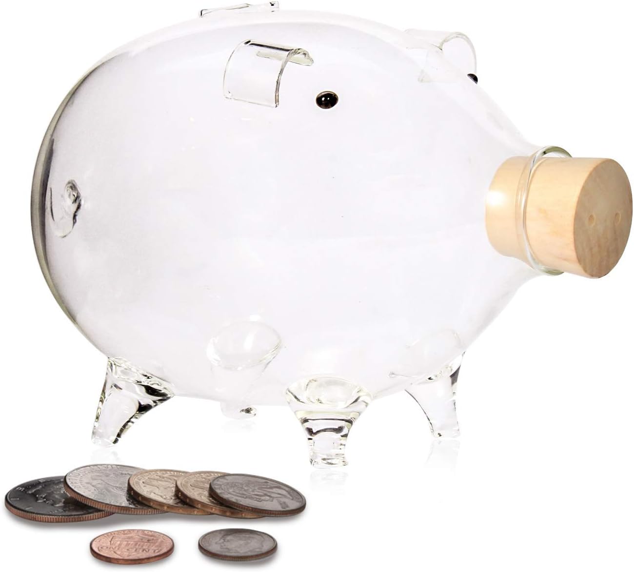 Erreloda Hand-Made Glass Piggy Bank, Large Capacity for Pocket Money Coins, Perfect Decoration, Birthday Gift for Boys and Girls