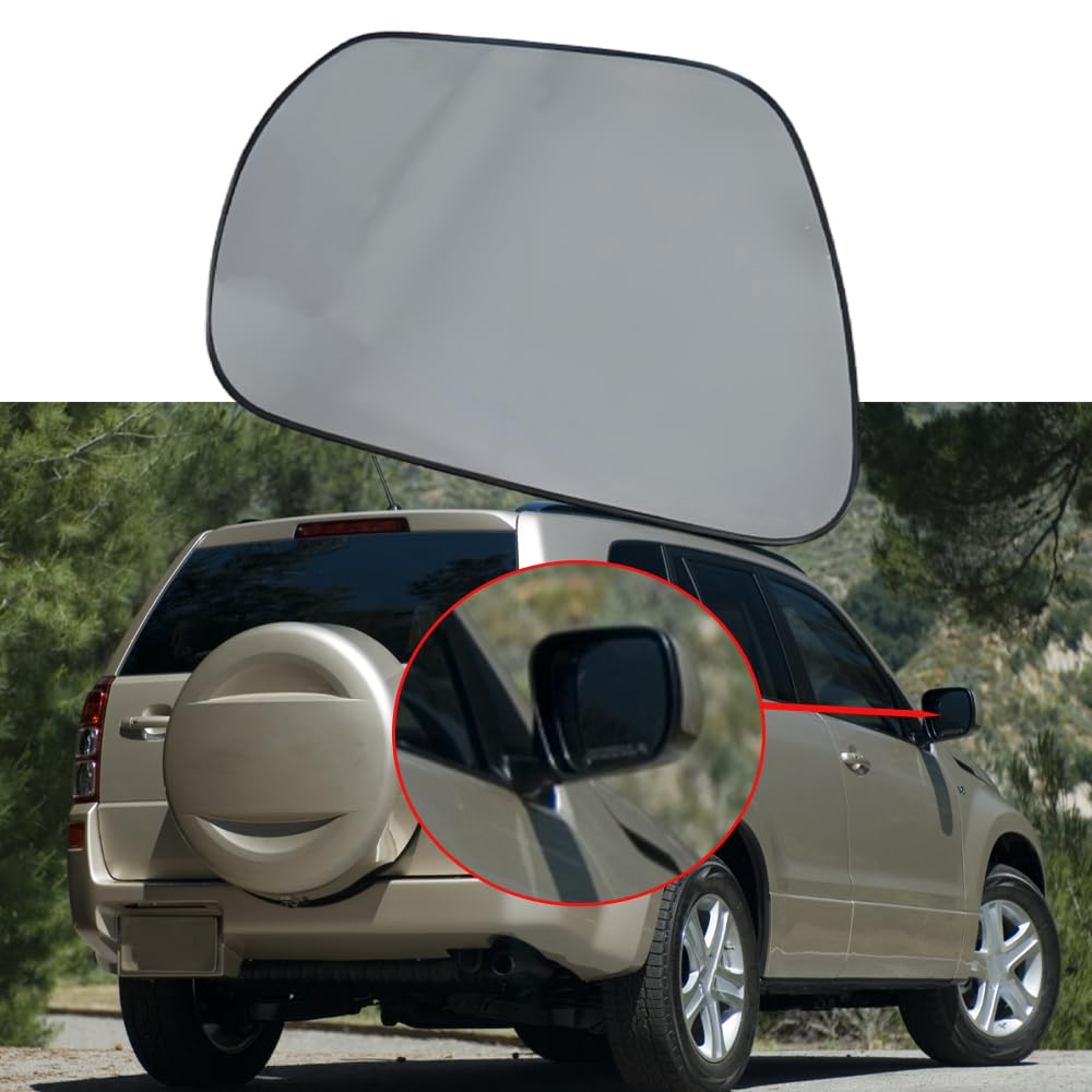 Miroir de rétroviseur extérieur de rechange chauffé avec support de rétroviseur compatible avec Suzuki Grand Vitara 2005-2015, droit