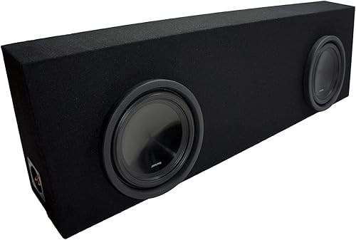 American Sound Connection Camión regular universal de cabina Alpine SWT-10S4 subwoofers de audio para coche personalizado doble 10 "paquete de caja