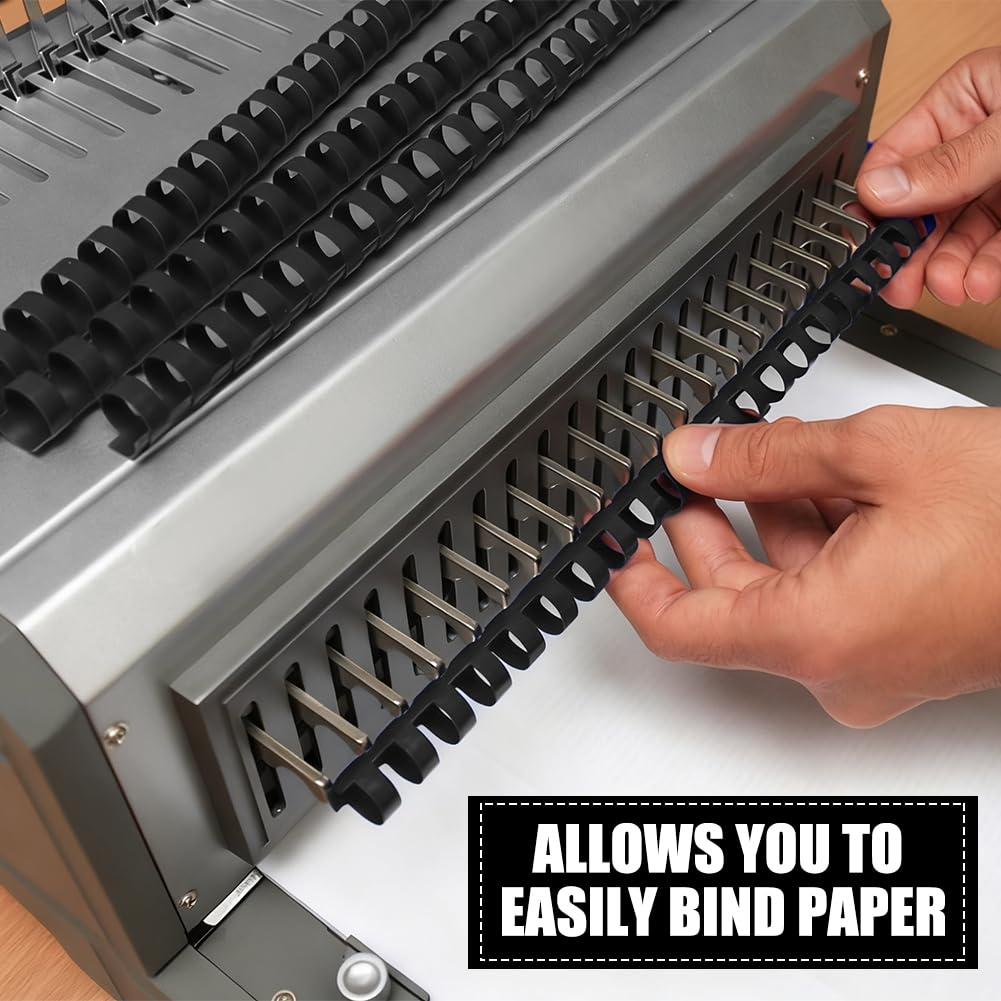 GOMAKERER 200 Pcs Plastic Binding Comb Spines, 12mm Wide 21-Ring Plastic Binder Comb Rings Binding Spines for Notebook Calendar Picture Students and Coworkers Use - Image 3