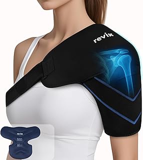 REVIX Shoulder Ice Pack Wrap, Ice Shoulder Brace for Rotator Cuff and Arm, Reusable