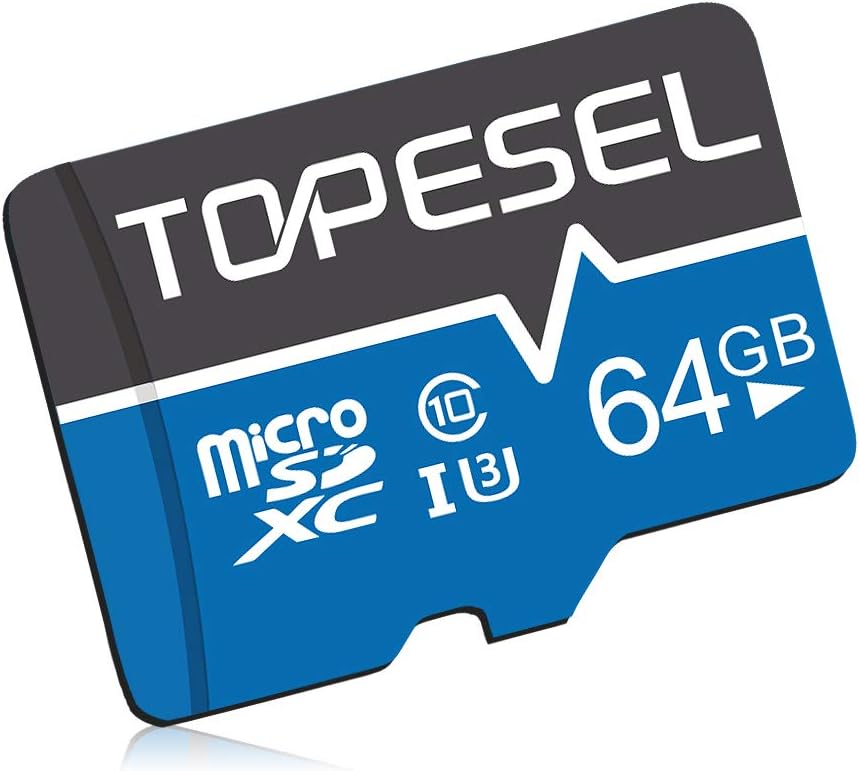 TOPESEL 64 GB Micro SD Card, MicroSDXC Memory Card Up to 85 MB/s, UHS-I, Class 10, U3