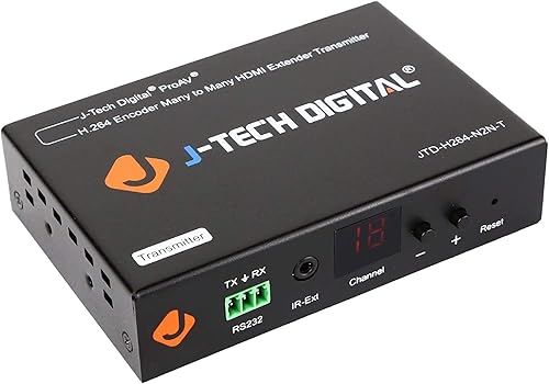 J-Tech Digital Codificadorextensormatriz de video HDMI H.264 a través de Ethernet, con RS23, enrutamiento IR, aplicación J-Tech Digital Control,