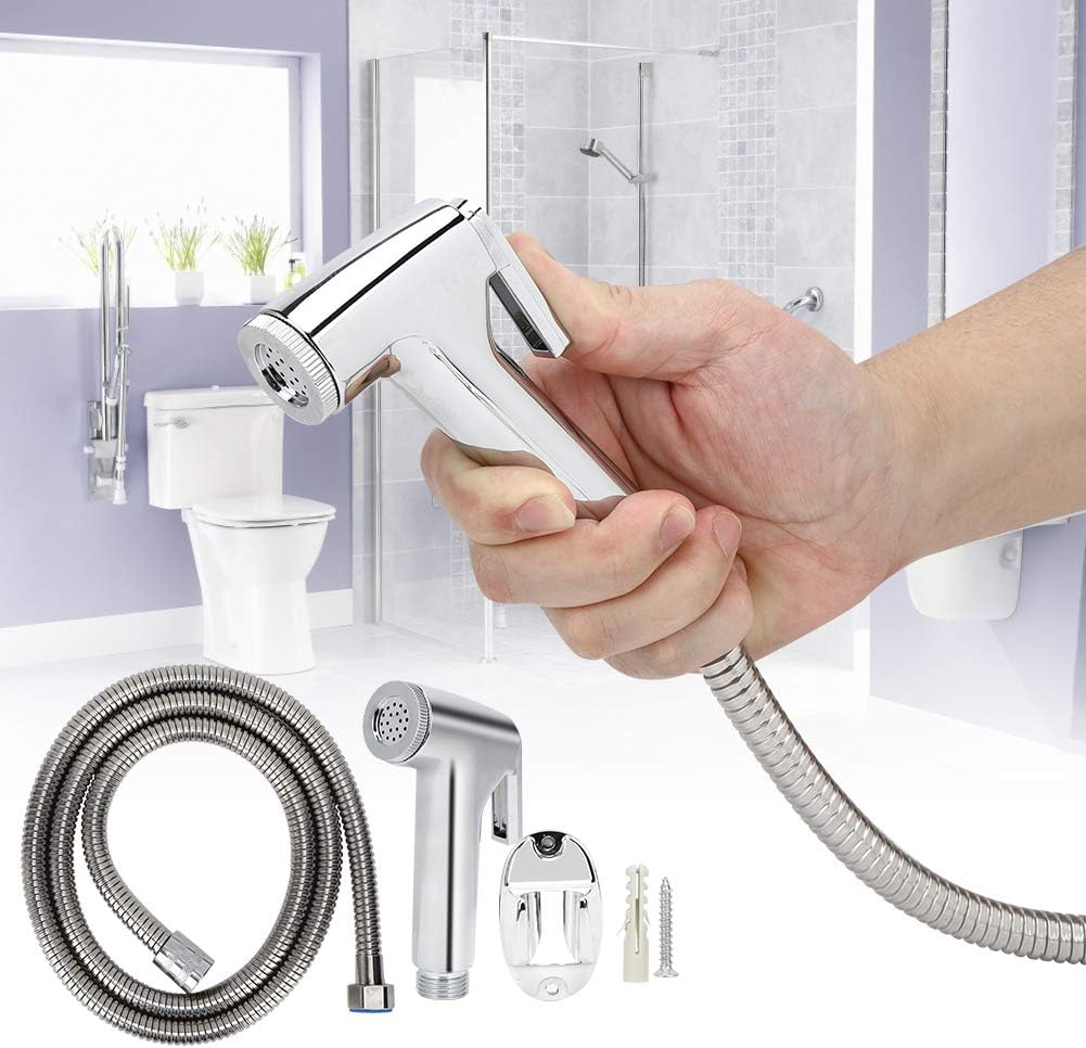 Toilet Sprayer, Handheld Bidet Sprayer Set G1/2in Bidets Handheld Bidet, ABS+Stainless Steel for Bathroom Bathroom Fixtures Toilet Bidet Supplies