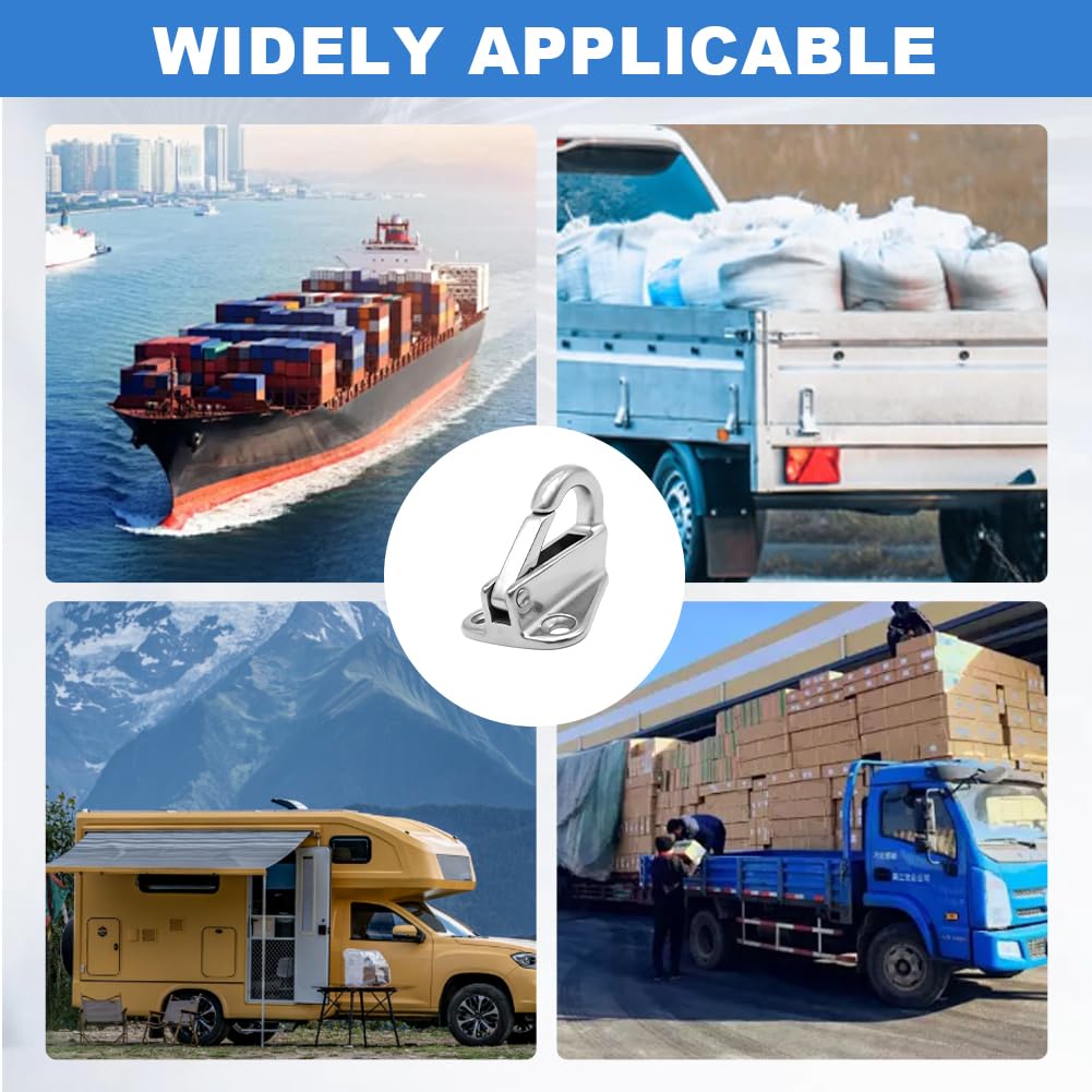 10 STK Planenhaken Anhänger, 50kg Tragkraft, Edelstahl 316 Bootshaken mit Drehverschluss für Rundösen Plane - Planenbefestigung für LKW, Wohnmobil & Yachtzubehör