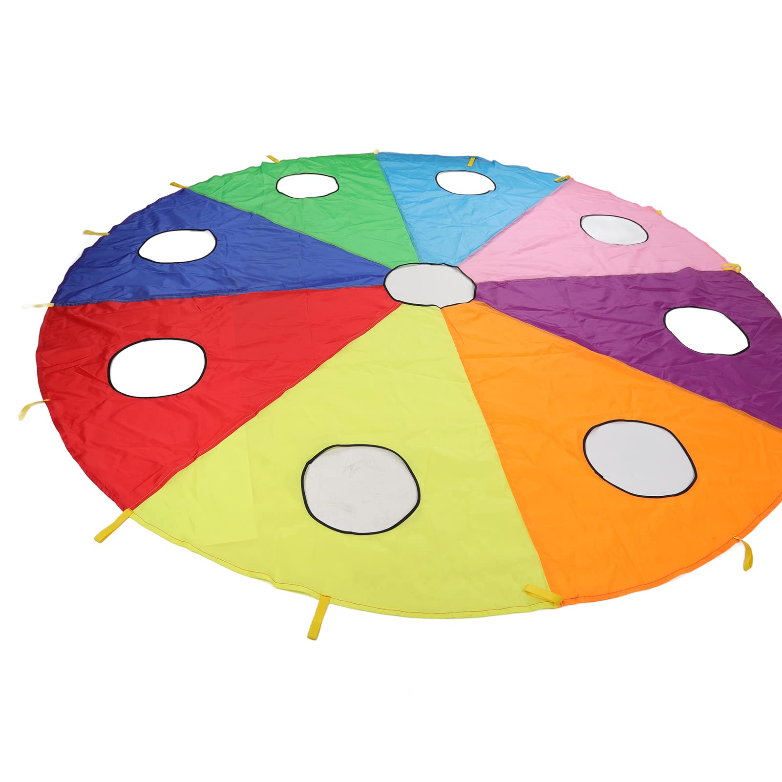 Bnineteenteam Parapluie Parachute Playset pour Enfants 9 Trous 305cm Forme Ronde Gonflable Bâton Taupe Jeu pour Le Développement des Compétences en Plein Air