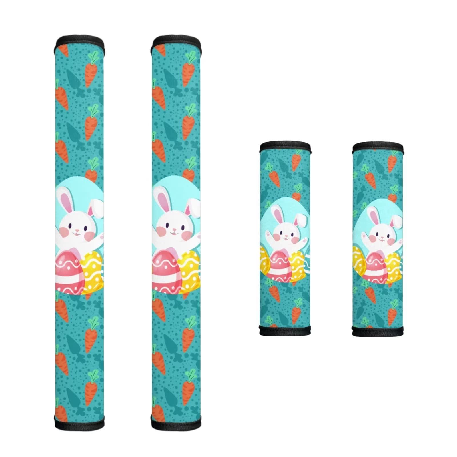 HUISEFOR Fridge Handle Cover Microwave Handle Cover Set of 4, Cute Easter Rabbit Print Indoor Kitchen Festival Decorations Non-Slip Handle Protector Keep Off Fingerprints Food Oil Stains