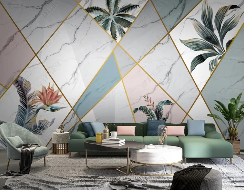 Papier peint intissé persillage pour habiller un grand mur vide de salon ou chambre
