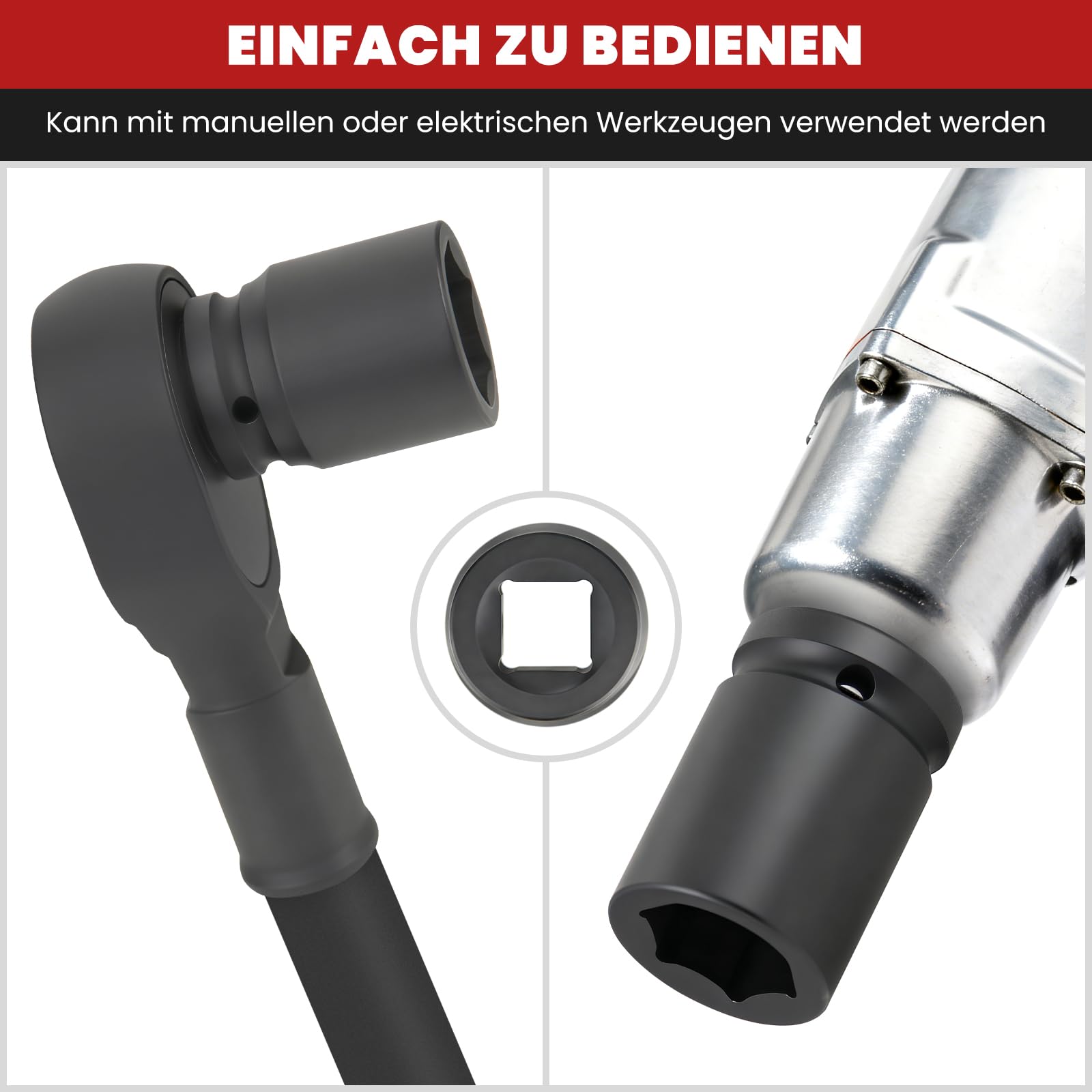 WALTER ACCIAIO Set di 26 cacciaviti a percussione, dadi da 3/4", adattatore per bussola, dimensioni metriche standard (21-65 mm) | Set di chiavi a bussola in acciaio Cr-V