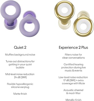 Loop Earplugs Day & Night Plus Bundle (2-Pack) – Loop Quiet 2 + Loop Experience 2 Plus | Reusable Ear Plugs for Sleep, Focus, Noise Sensitivity, Music, Events & More | 24 dB/18 dB Noise Reduction
