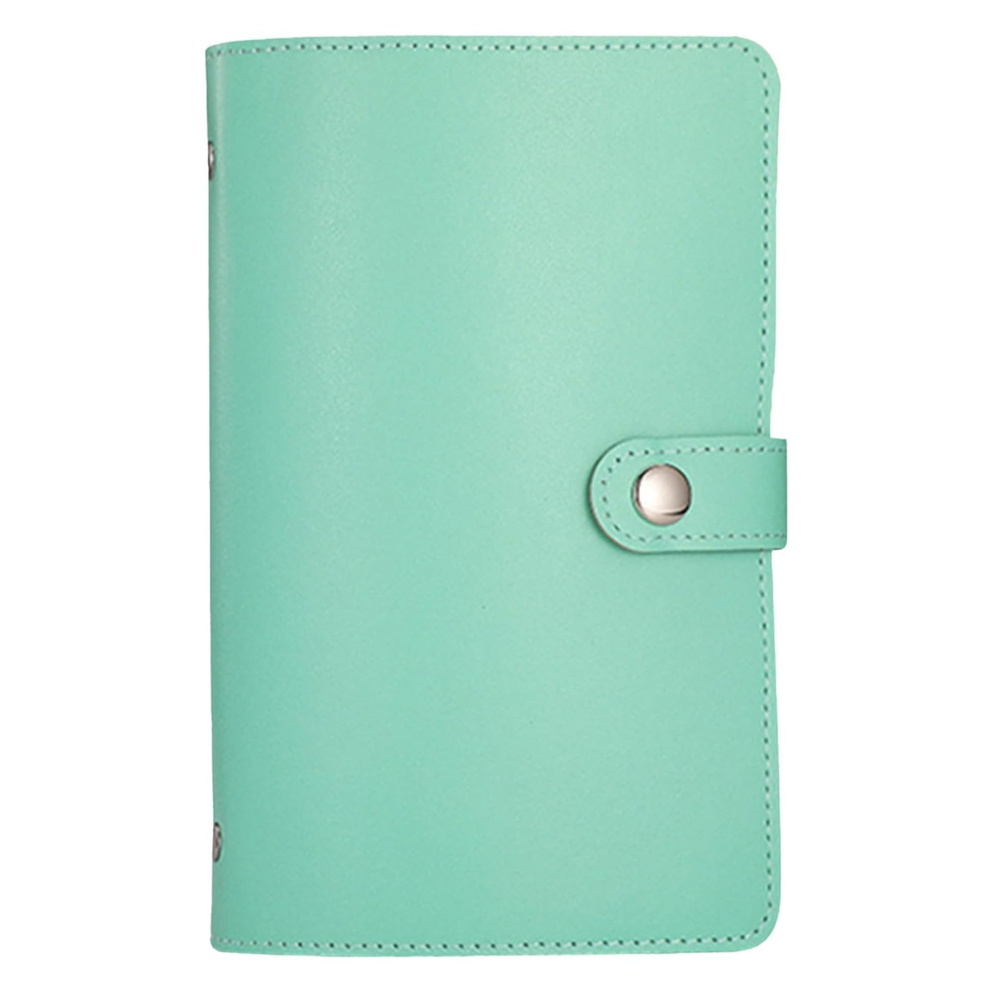 100 Envelope Savings Challenge Book: PU Leather Money Saving Wallet | 50 Double-Sided Pages Cash Saving Binder Holds Up to 100 Banknotes for Cash Budget Planning (Light-Green)