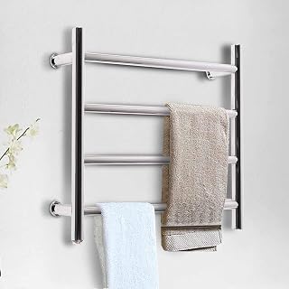 Bathroom Towel Rail Electric Towel Rail, Smart Towel Rail with Timer and Temperature Control, Electric Towel Warmer for Bathroom,Silver-110V