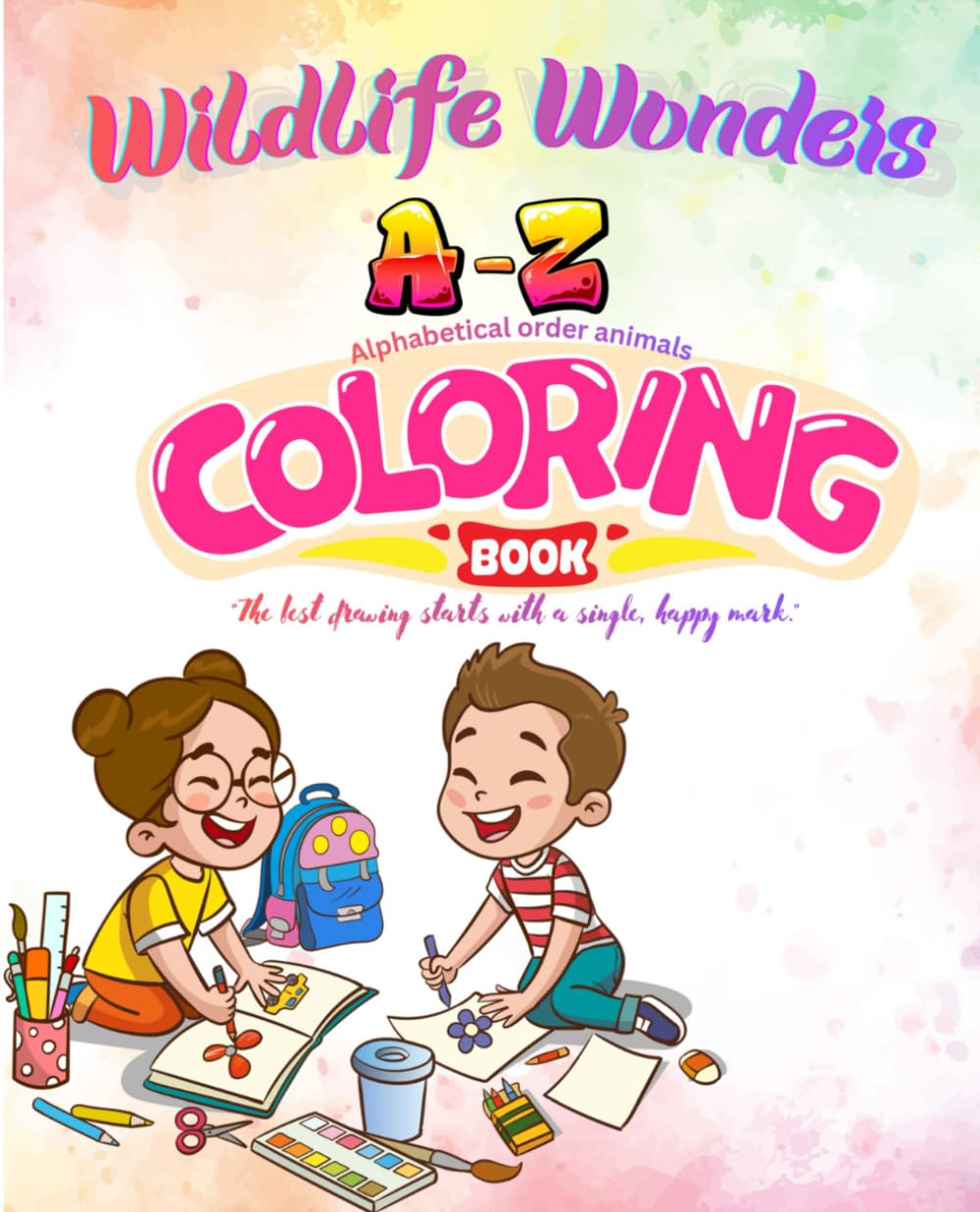 Wildlife wonders: a-z alphabetic order kids colouring book