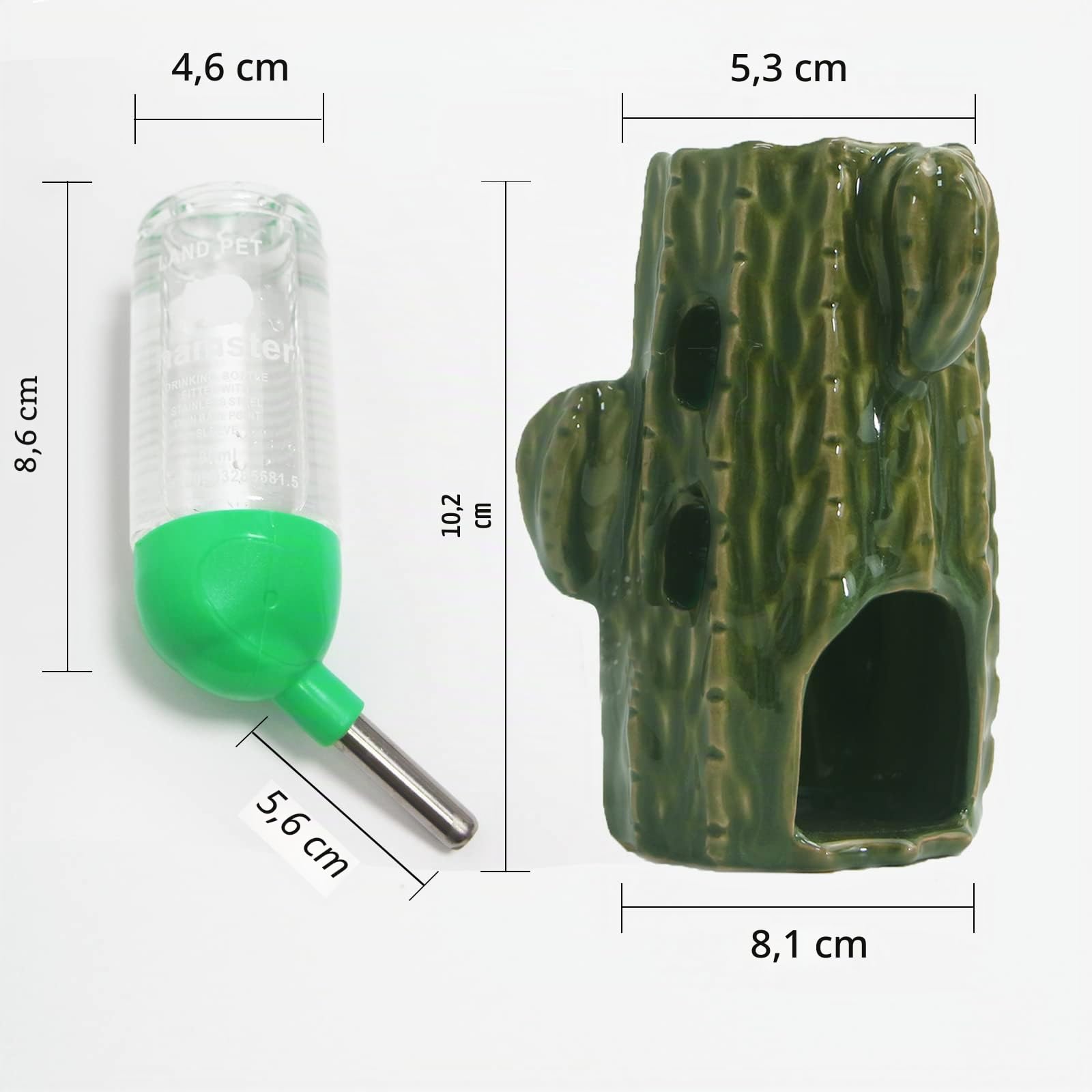 Hamster Wasserflasche Mit Ständer, 2-in-1 Verstellbare Hamster Trinkflasche, 80 ml, Meerschweinchen Trinkflasche für Glastank. Kein Tropfen, Kaufest. Mäuse, Ratten