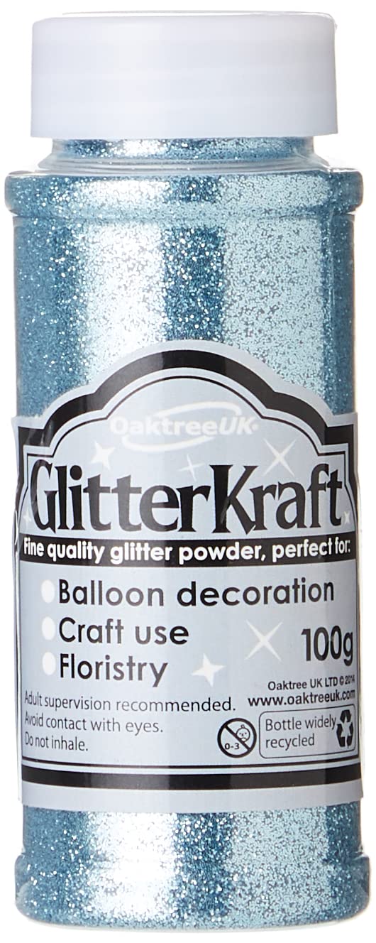 Eleganza Light Blue Glitter Kraft Fine Glitter 100G Bottle 3 X 3 X 9 Cm