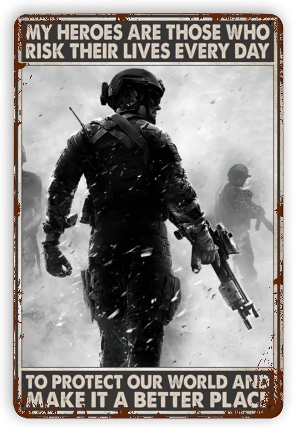 Tin Sign Swat Heroes Vintage Retro Collectible tin Sign Wall Decoration Poster Home bar Restaurant Garage Cafe Art Metal Sign Gift 12x16 Inch