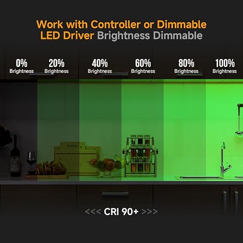 Miniatura 4 de BTF-LIGHTING FCOB - Tira LED COB de color verde, 480 LEDsm, 16.4 pies, DC12V, flexible, de alta densidad, luz uniforme de 0.315 in de ancho,