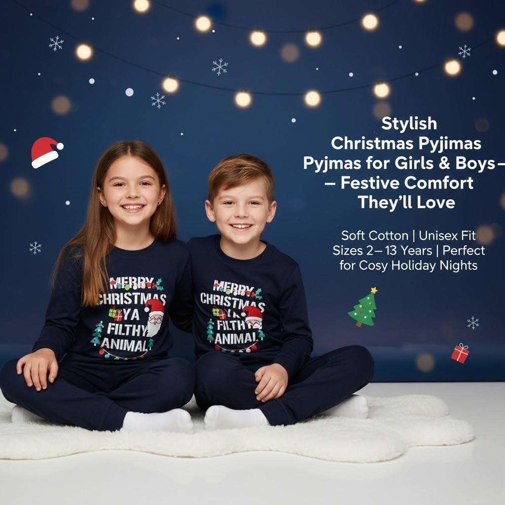 A2Z 4 Kids Girls Boys Christmas Pyjamas Children PJS 2 Piece Festive Lounge Suit Pyjamas Set For Kids Age 2-13 Years