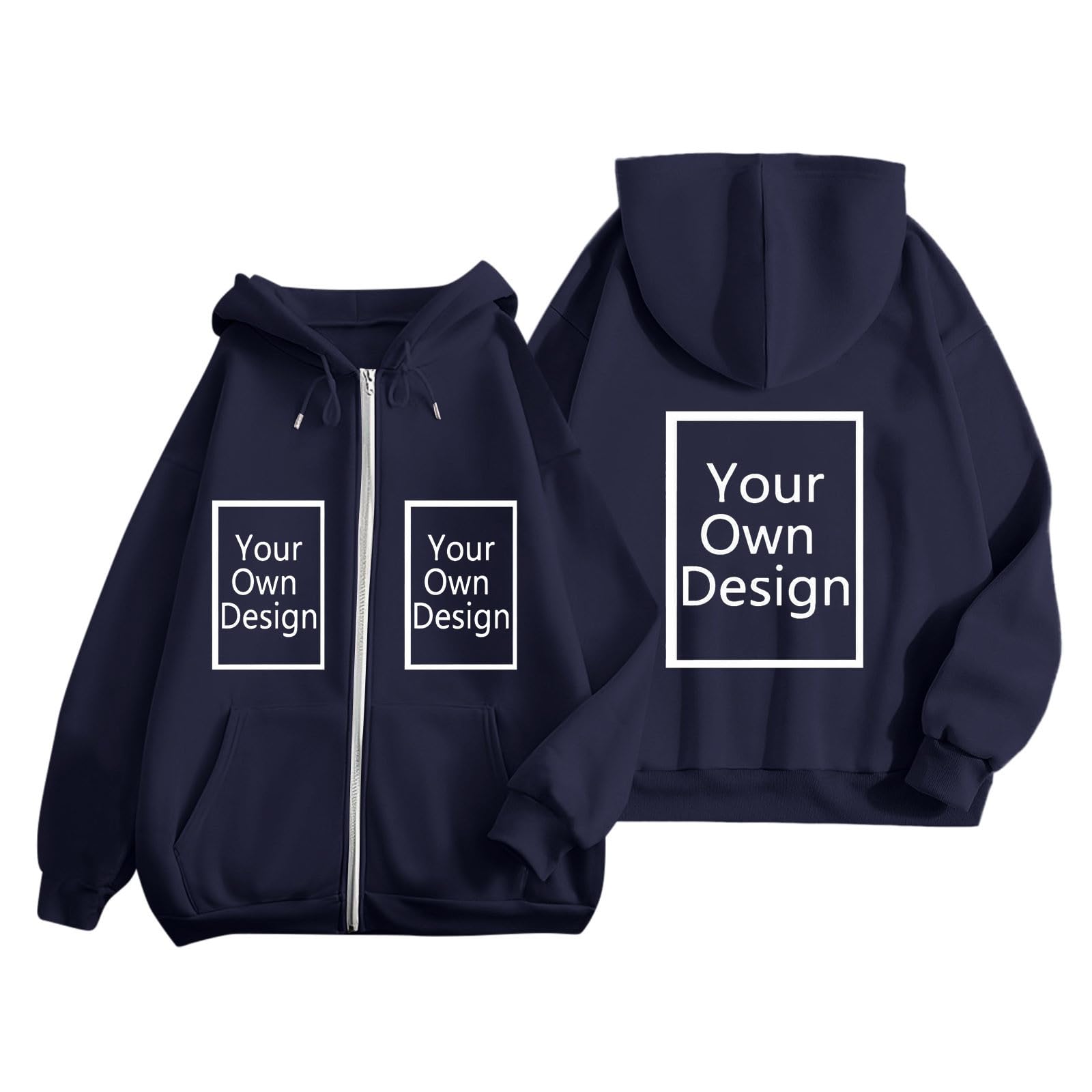 Custom Jackets Design Your Own Full Zipper Hooded Sweatshirt Custom Sweatshirt T Shirts Add Your Own Text or Picture