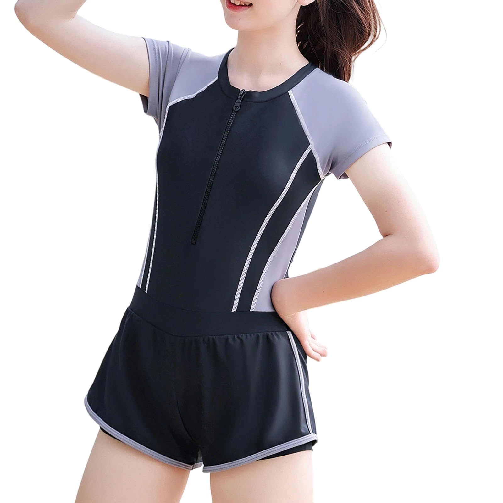 Maillot de bain Rashguard pour fille avec protection pour activités de plein air