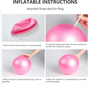 Fsadwnn Exercise Ball Small,Pilates Ball 9 Inch Core Ball,Small Exercise Ball with Pump,Barre,Mini Bender, Pilates, Yoga, Workout, Bender, Core Training and Physical Therapy