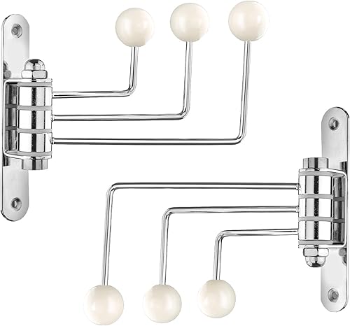Juego de dos ganchos decorativos para abrigos con giro libre, 3 ganchos de madera verticalmente montados en la pared, ganchos modernos para colgar