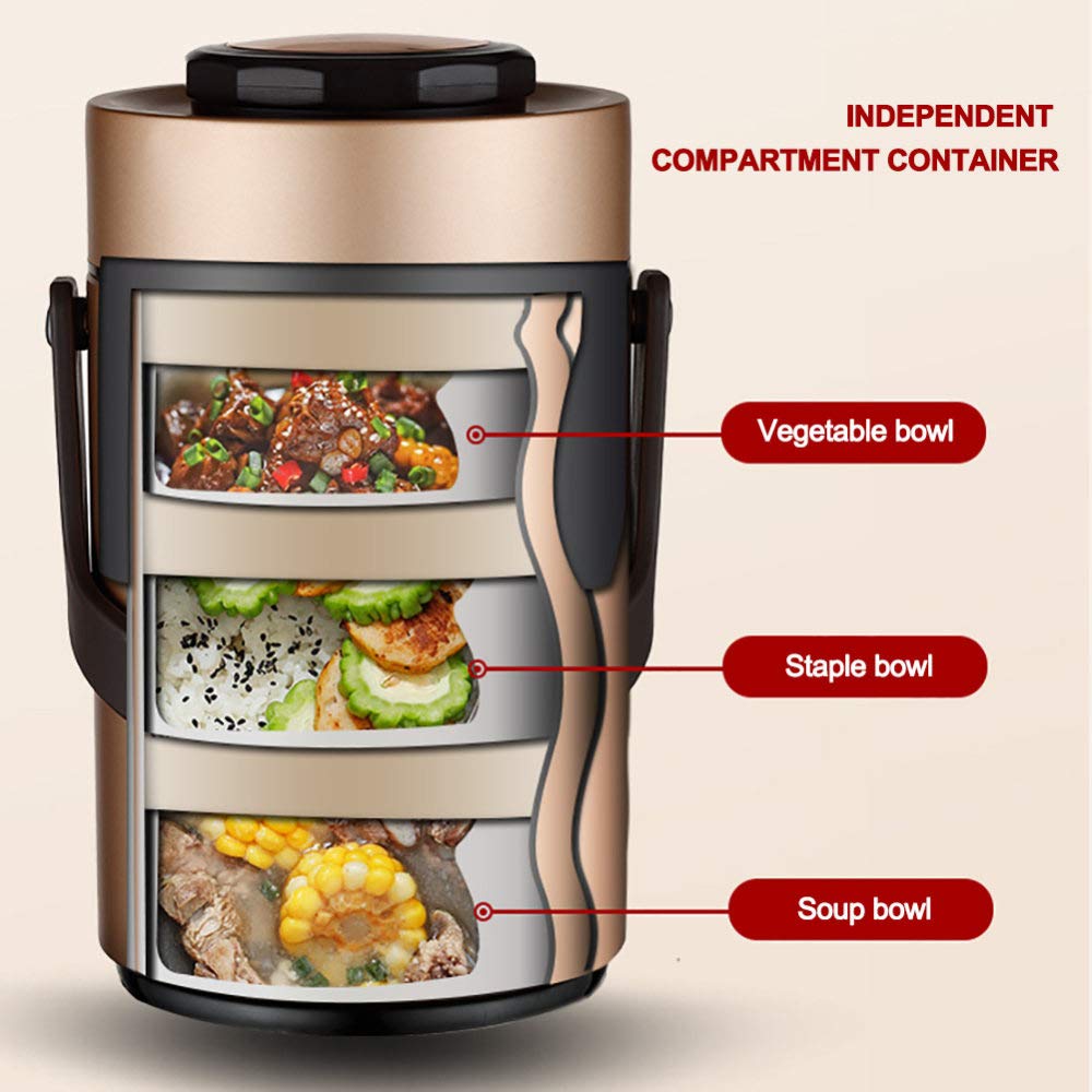 Thermos per alimenti，1.5L contenitore isotermico per alimenti,Vuoto Isolato Acciaio Inossidabile Thermos, Contenitore Termico per Alimenti, Portavivande Lunch Box Barattolo per Alimenti,Silver