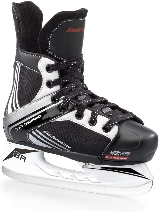 Bladerunner Ice by Rollerblade Dynamo Junior, Adjustable, Black, Hockey Ice Skates