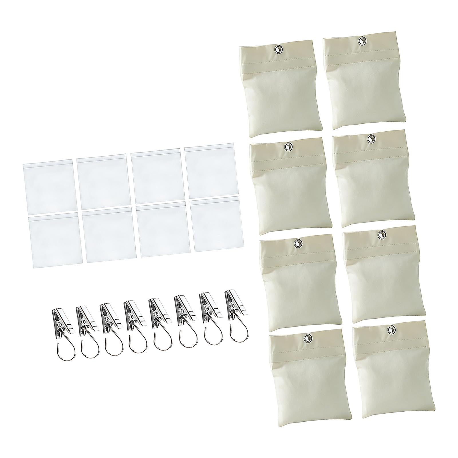 Limtula Of 8 Curtain Bottom Weight Bags Outdoor Patios Drapery Weighted Sandbag with Clips for Enhances Draping Effect Drapery Weights
