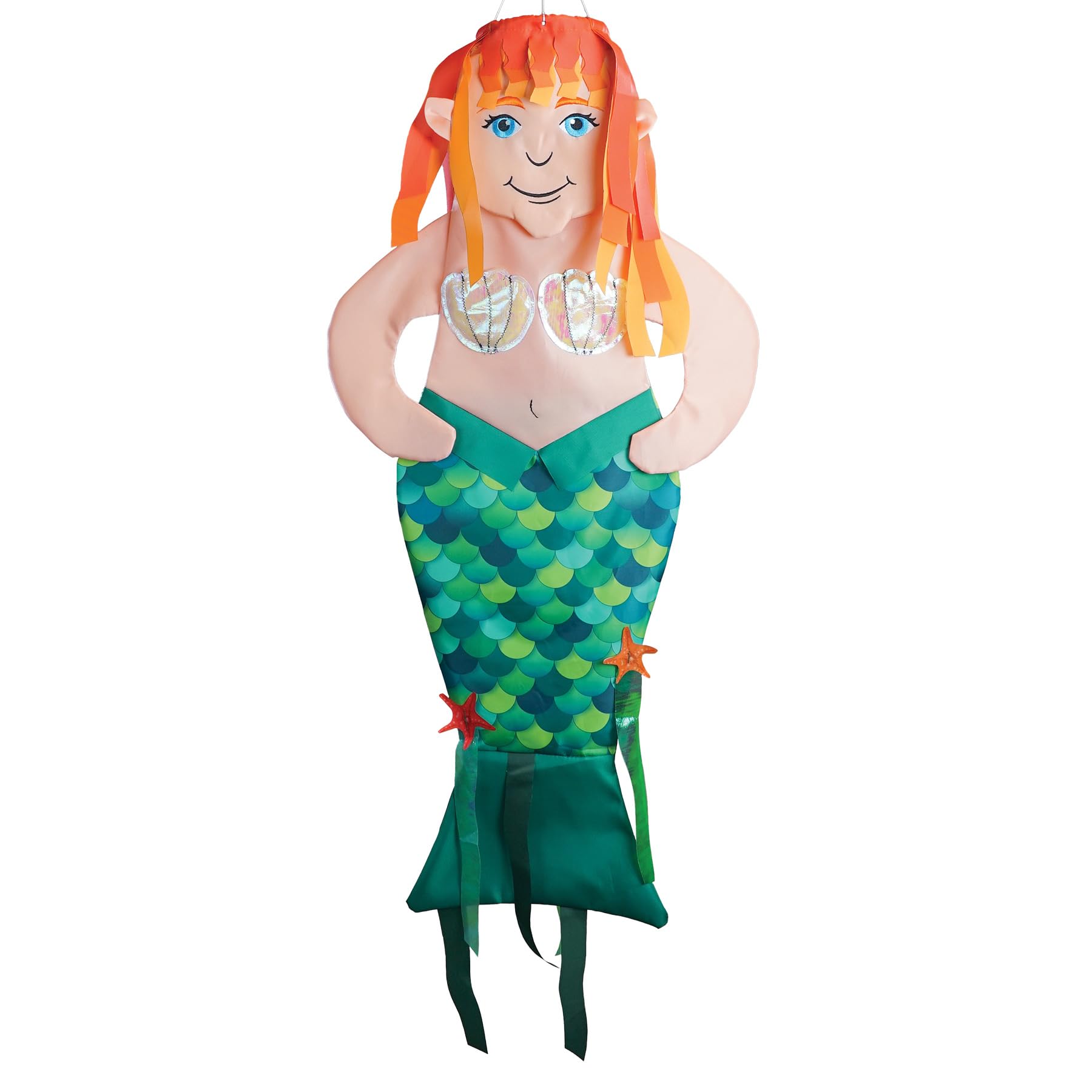 In the Breeze 1154 — Mermaid Wind Friend — Fun and Colorful 3D Windsock for Beach House, Yards and Gardens