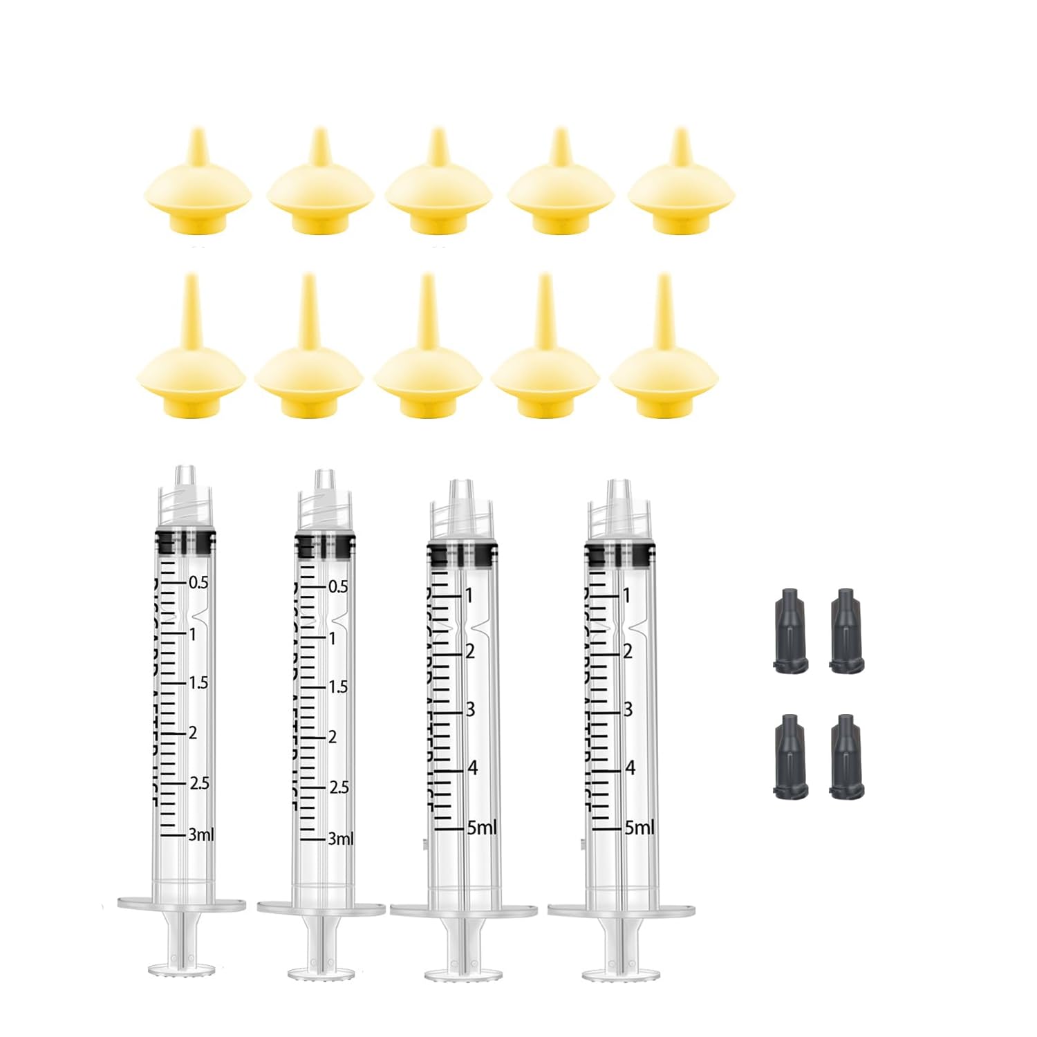 10 Packs Pet Silicone Nursing Nipple for Replaceable teats Mini and 3ml/5ml Syringes, Puppies,Silicone Kitten Pacifier,Kitten Feeding Syringe,Kitten Supplies,(Mini+Original) (Blue)