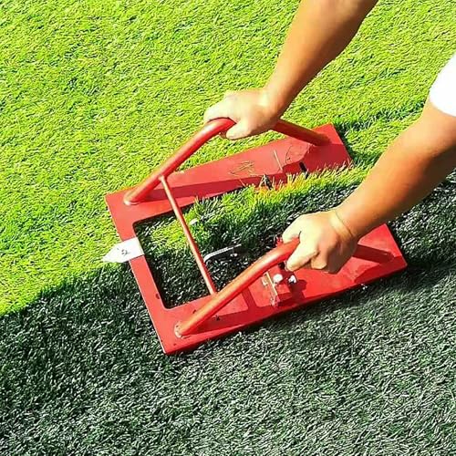 Cortador de césped artificial profesional con hoja de doble borde reemplazable, ancho ajustable para un corte suave de 360° en canchas deportivas