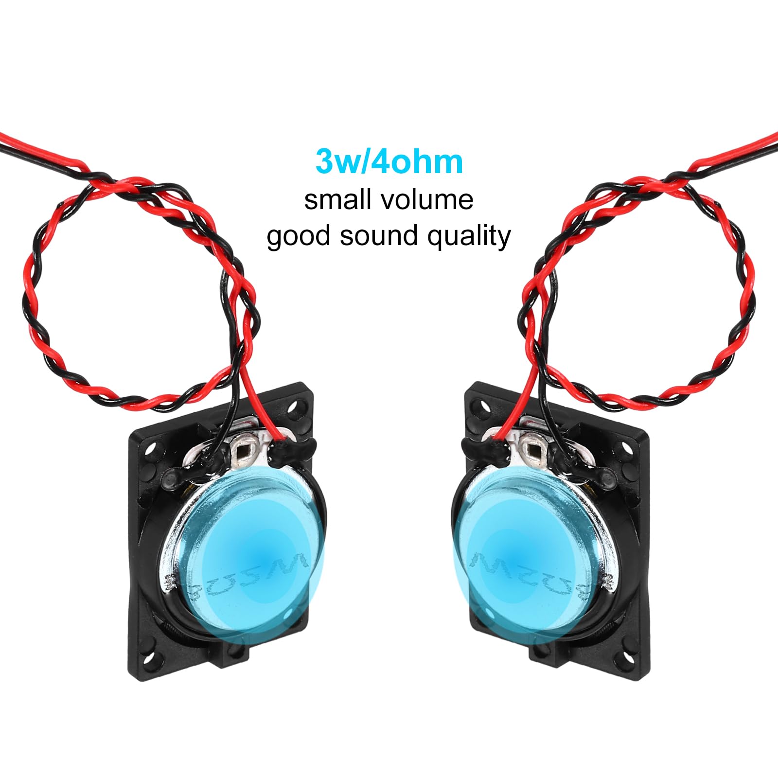 QUARKZMAN 2 szt. 3 W 4 Ohm Kwadratowy Mini Głośnik Metaliczny Wewnątrz Mikromagnes Głośnik Do Małych Głośników DVD EVD Radio Multimedialne
