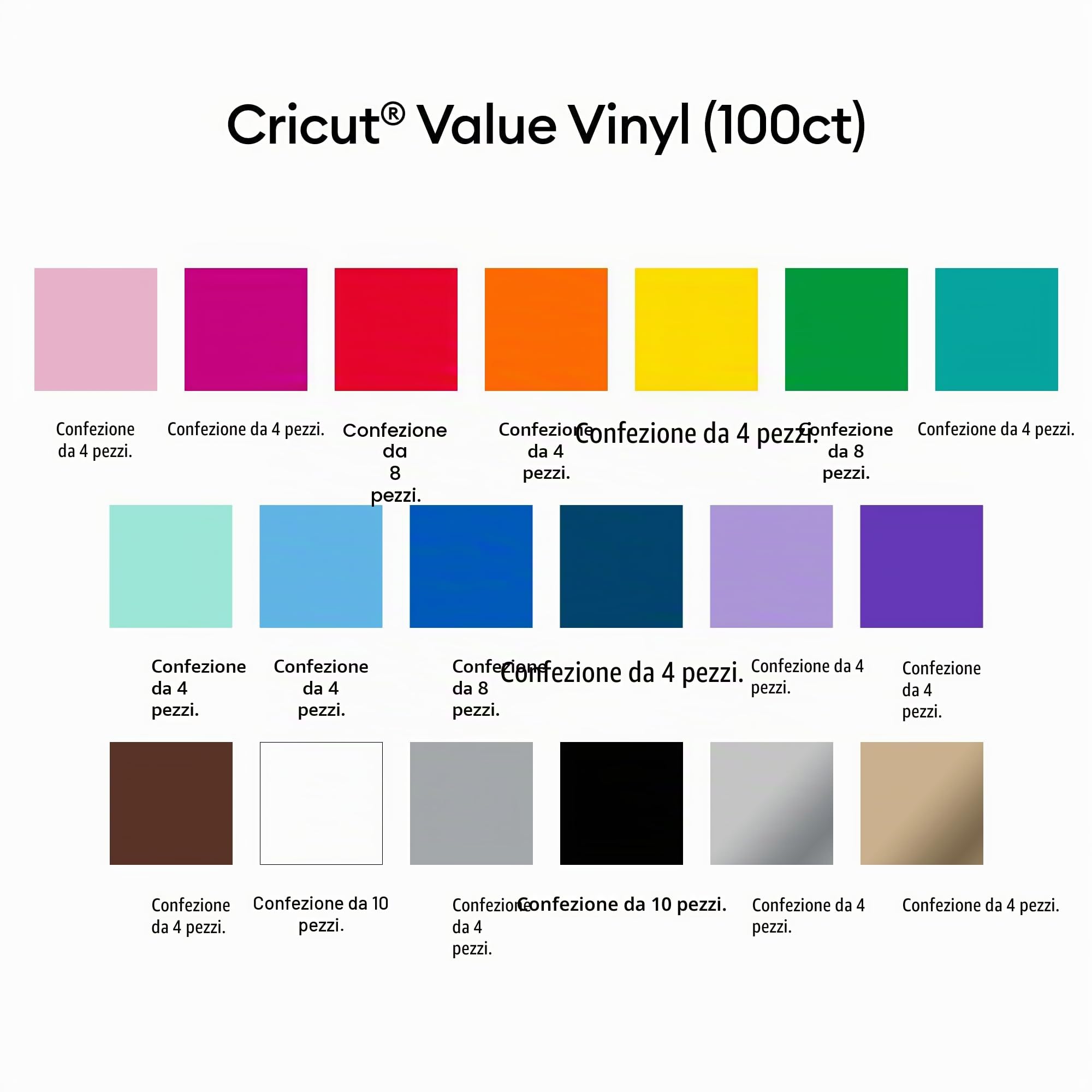 Vinyle économique Cricut™, collection Rainbow (100 unités)
