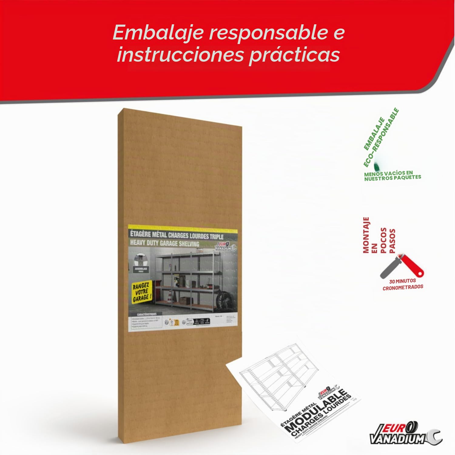 Estantería triple de carga pesada de metal, 2,10 m lineales, 12 estantes