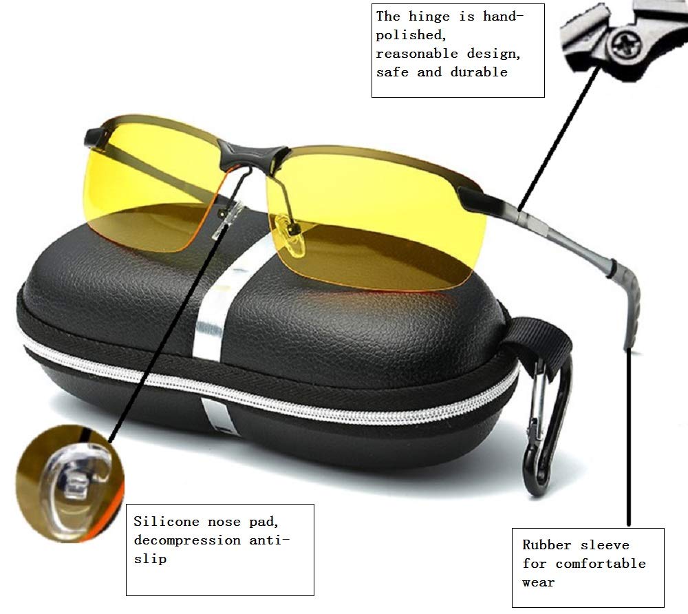 Polariserende nachtbril - Autorijden in het donker - Mat Zwart - Unisex Polariserende nachtbril - Autorijden in het donker - Mat Zwart - Unisex