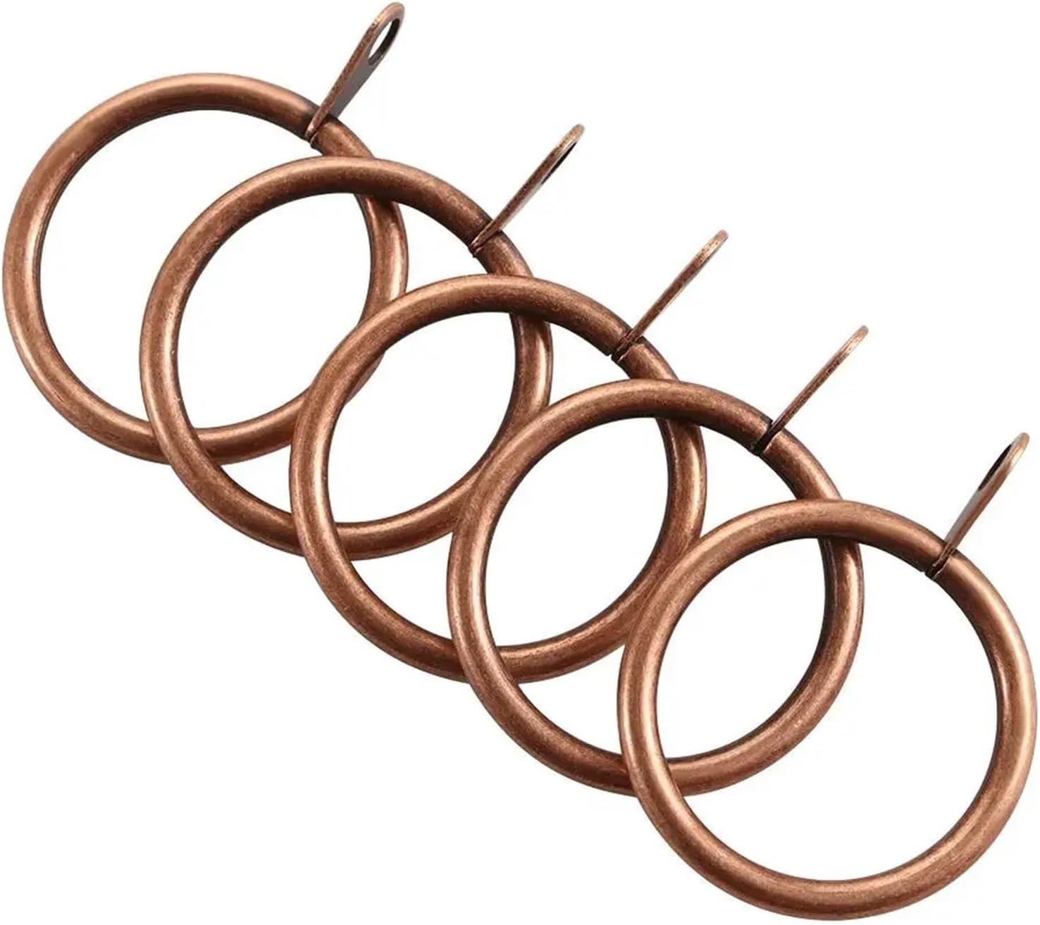Curtain rings, Curtain Rings with Eyelets 60 Pcs Heavy Duty Low Noise Roman Circle Drapery Rings for Curtain Rods Bathroom Practical Hanging Hooks(Brass-60pcs)