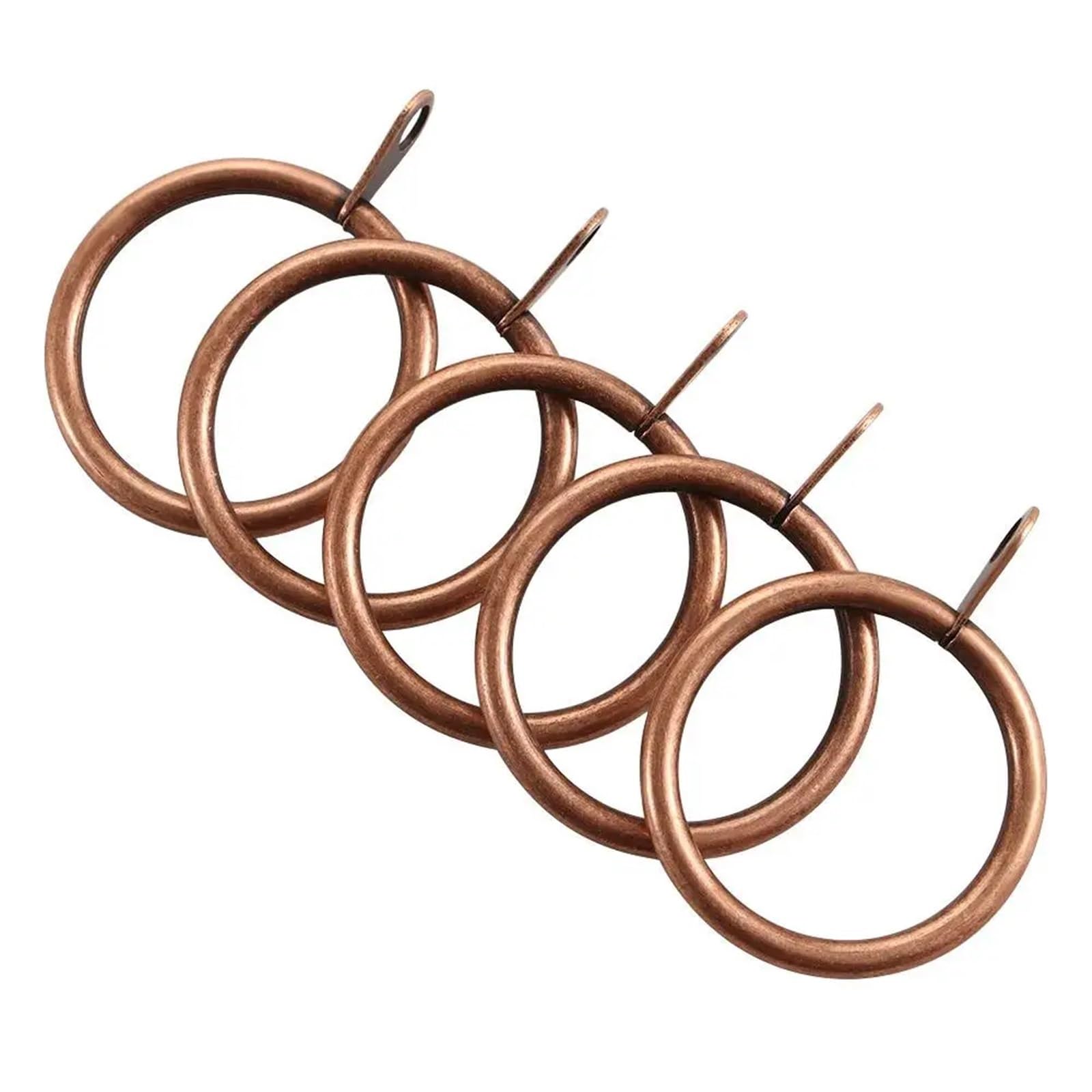 Vorhangringe, Vorhangringe mit Ösen, 60 Stück, robust, geräuscharm, römische Kreise, Gardinenringe for Gardinenstangen, Badezimmer, praktische Haken for Aufhängen(Copper-60pcs)