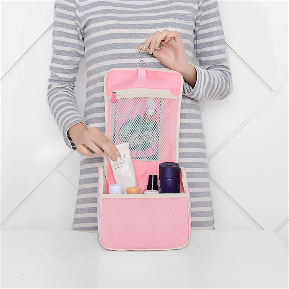 Qealry - Neceser multifunción para viaje, color rosa, Rosa.